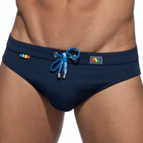 Addicted Rainbow Swim Brief - Navy M