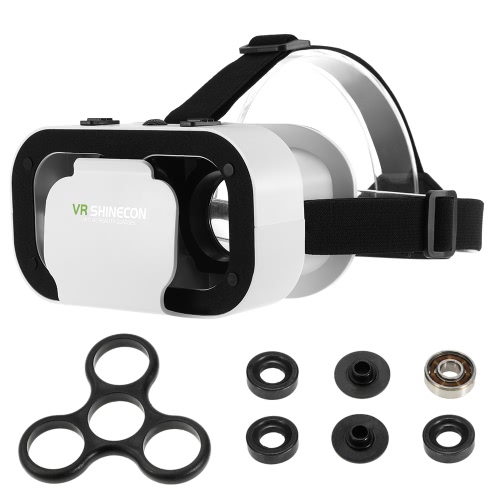 VR SHINECON Virtual Reality Headset 3D Glasses + DIY Tri Fidget Spinner