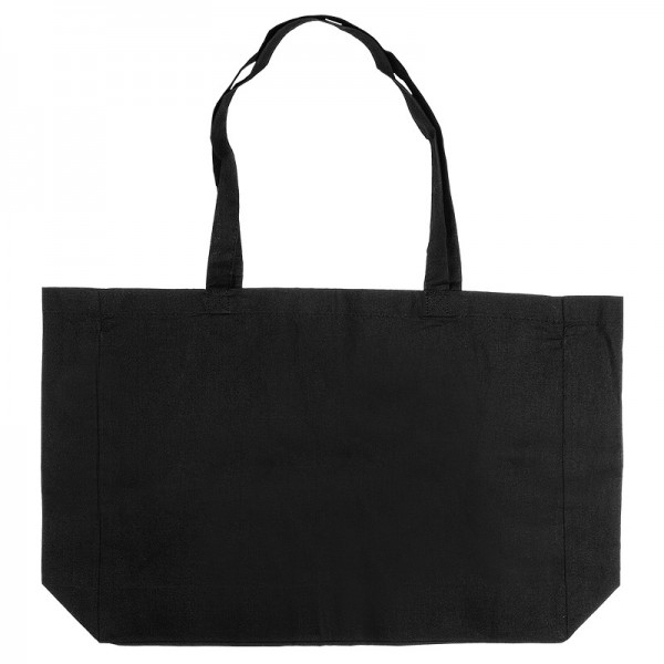 Baumwoll-Shopper, 48cm x 36cm, langer Henkel, schwarz