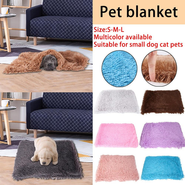 pet blanket winter dog cat bed mat foot print star warm sleeping mattress small medium dogs cats coral fleece pet supplies 2019