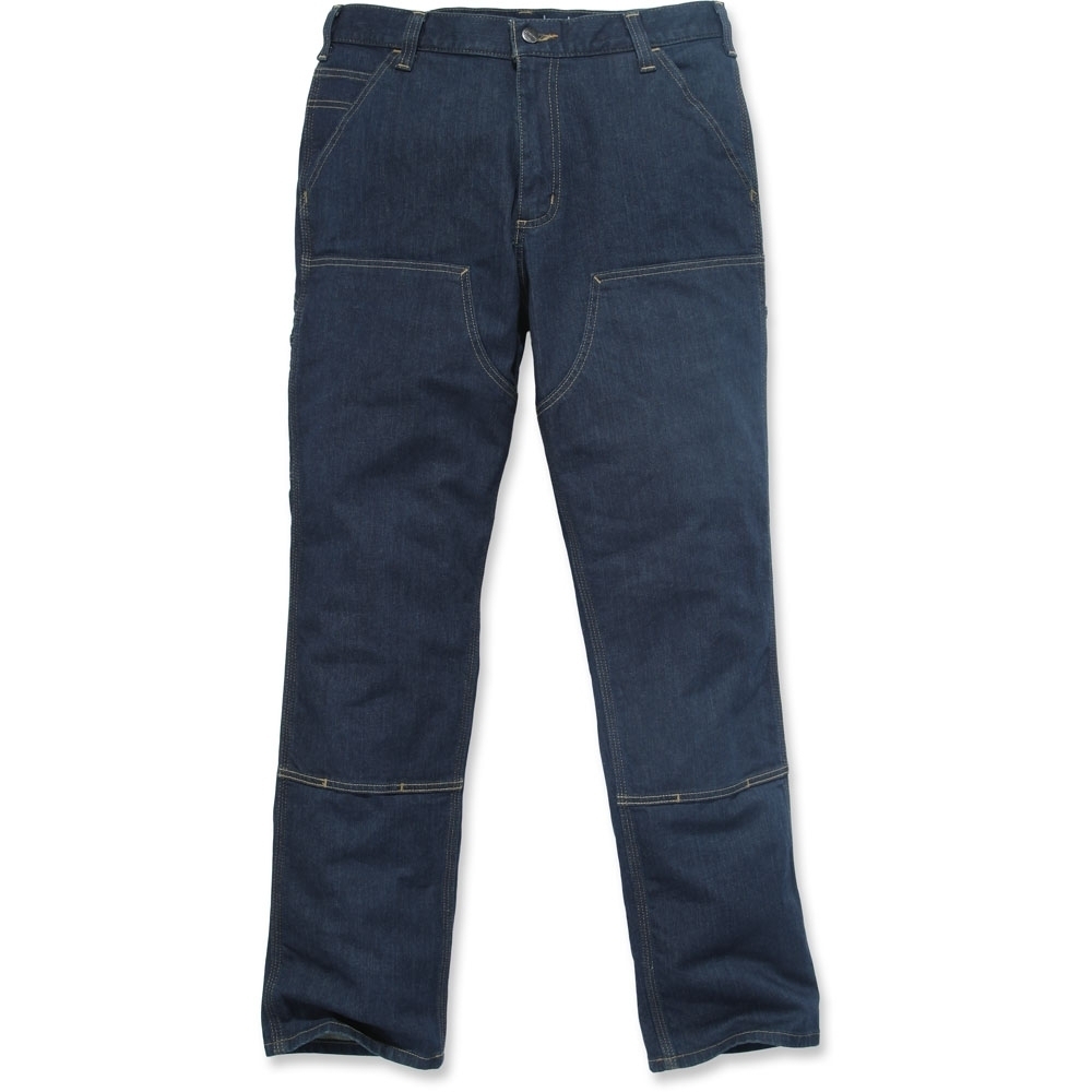 Carhartt Mens Double Front Relaxed Fit Denim Dungaree Jeans Waist 42' (107cm)  Inside Leg 32' (81cm)