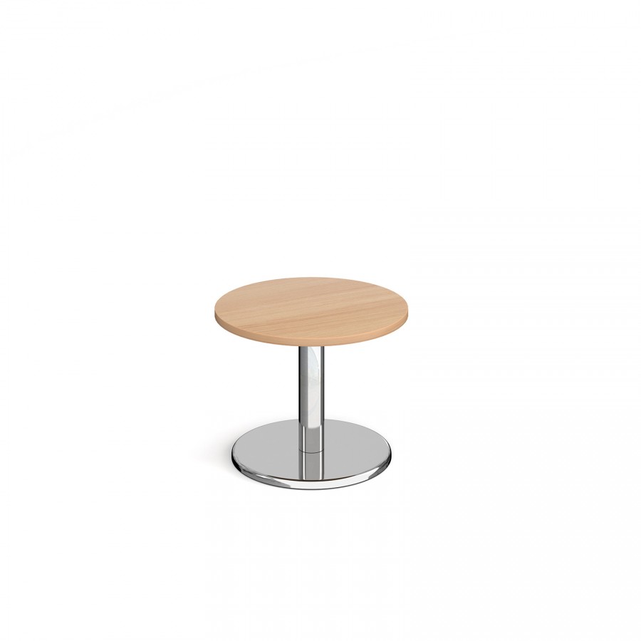 Pisa Beech Circular Coffee Table 600mm with Chrome Base