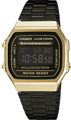 Casio Quarz Armbanduhr A168WEGB-1BEF (L x B x H) 38.6 x 36.3 x 9.6 mm Gold Gehäusematerial=Resin Material (Armband)=Edelstahl (A168WEGB-1BEF)