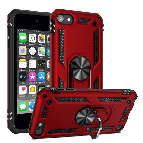 Armor Dual Layer case 360 Degree Rotating Metal Ring Holder Kickstand Shockproof Cover for ipod touch 5/touch 6