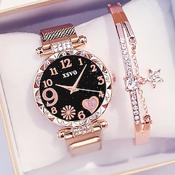 5pc  Quartz Watch  Women Fashion Casual Leather Belt Watches Ladies Starry Sky Butterfly Dial Quartz Wristwatches Dress Clock Lightinthebox