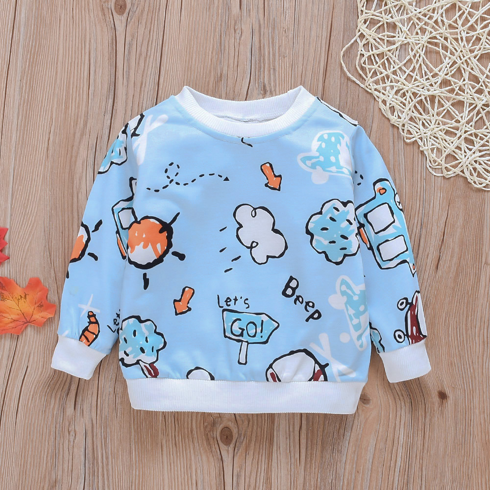 Baby / Toddler Adorable Cartoon Print Pullover