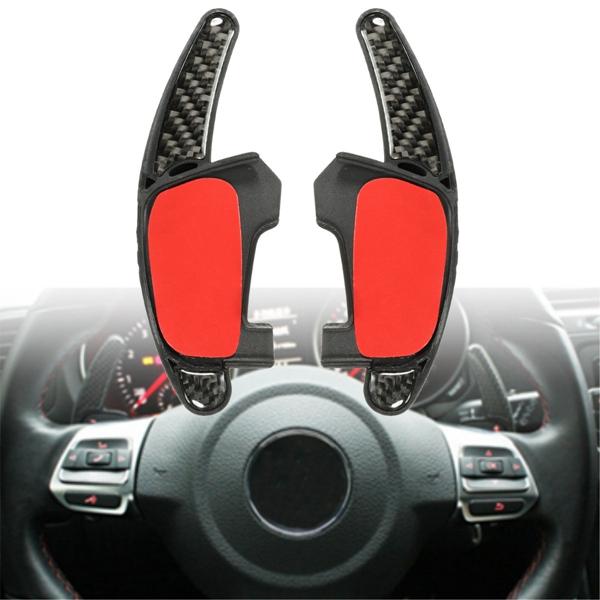 Car Gear Shift Stahl Ring Rad Verlängerung Pedal Carbon Fiber für VW Golf MK7 GTI GTD