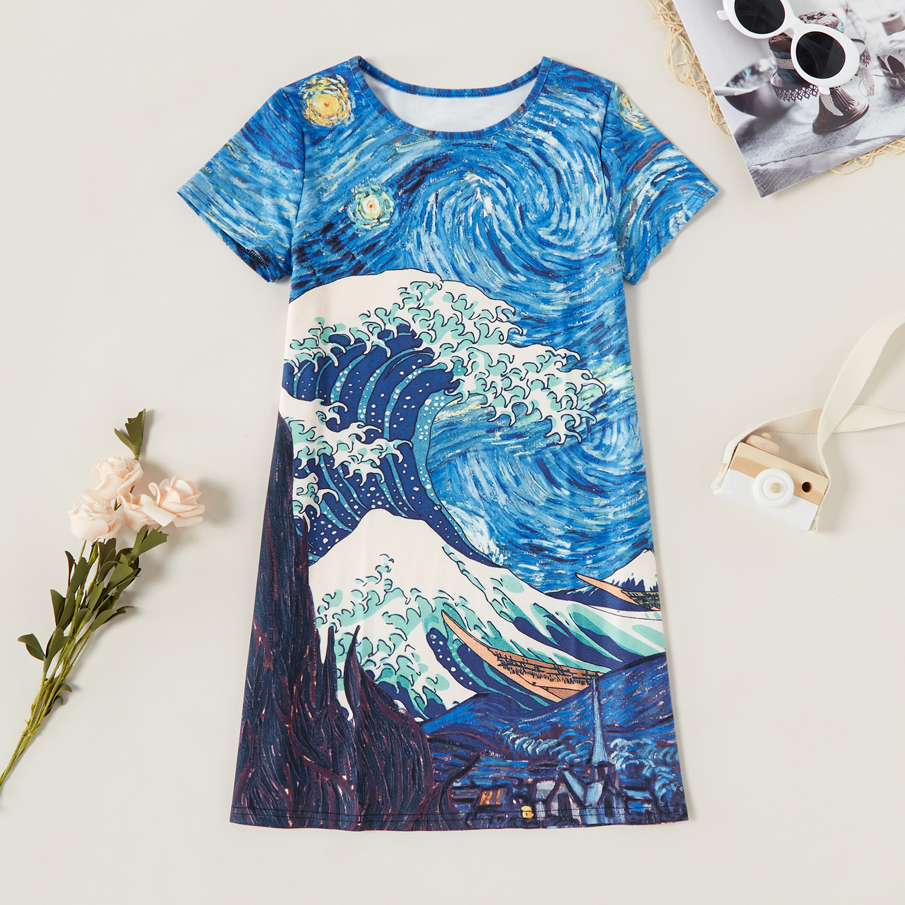 Fashionable Ocean Wave Dress
