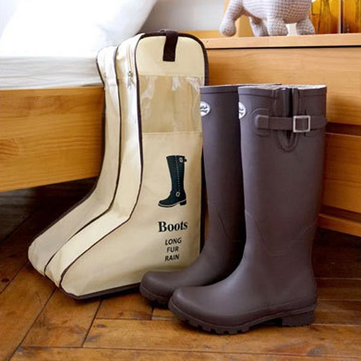 Visual Dustproof Boots Cover Waterproof Travel Shoes Bag Portable Folding Storage Container