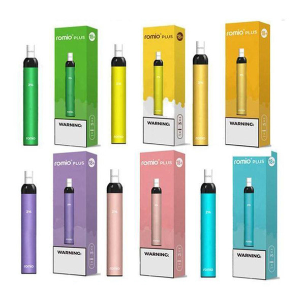 Romio Plus Disposable Vape 600 Puffs Electronic Cigarette 2.0ml Pod Device 500mAh Vaporizer 18 Colors Disposable E Cigs