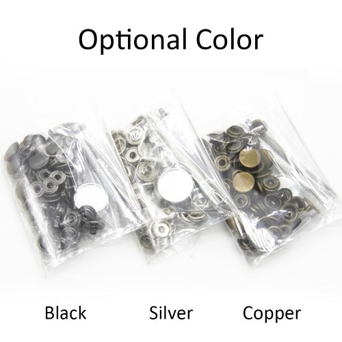 15mm 25pcs a Set of Metal Snap Button with Fastener Installation Tool for Children and Adult Clothes and Leather