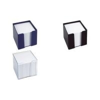 KÖNIG & EBHARDT Zettelbox, 100 x 100 mm, Kunststoff, schwarz Papier holzfrei, weiß, ca. 700 Blatt, einzeln eingeschweißt (860101090)