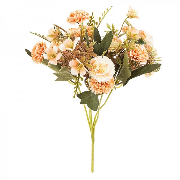 Blütenbusch, Mini-Hortensien, 28cm hoch, 10 große Blüten Ø 3cm, Apricottöne