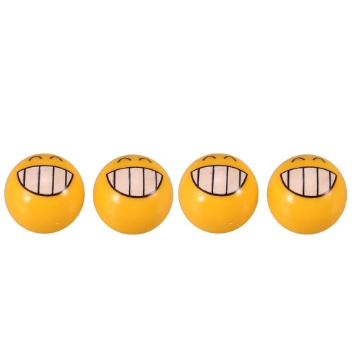4pcs casquillos de válvula de bola de bicicleta con patrón de emoji lindo