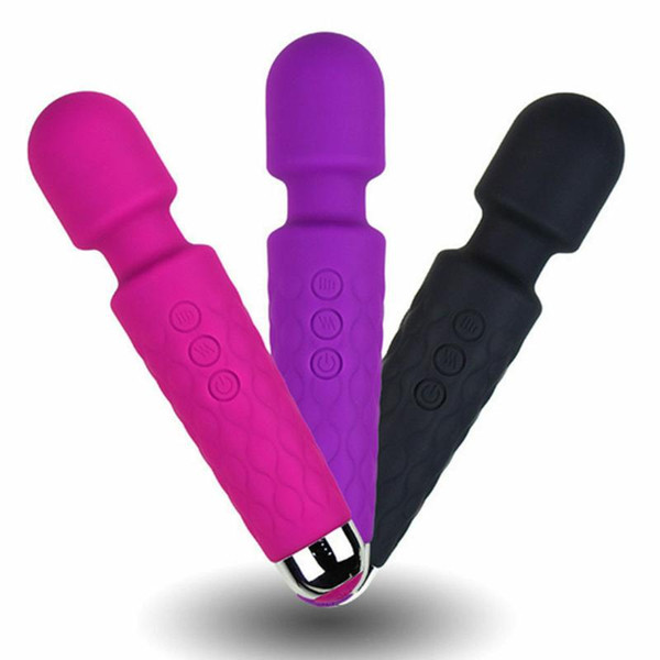 Multi-Speed Silicone Wand Massager Full Body Vibrator Magic Massager Waterproof USB Rechargeable
