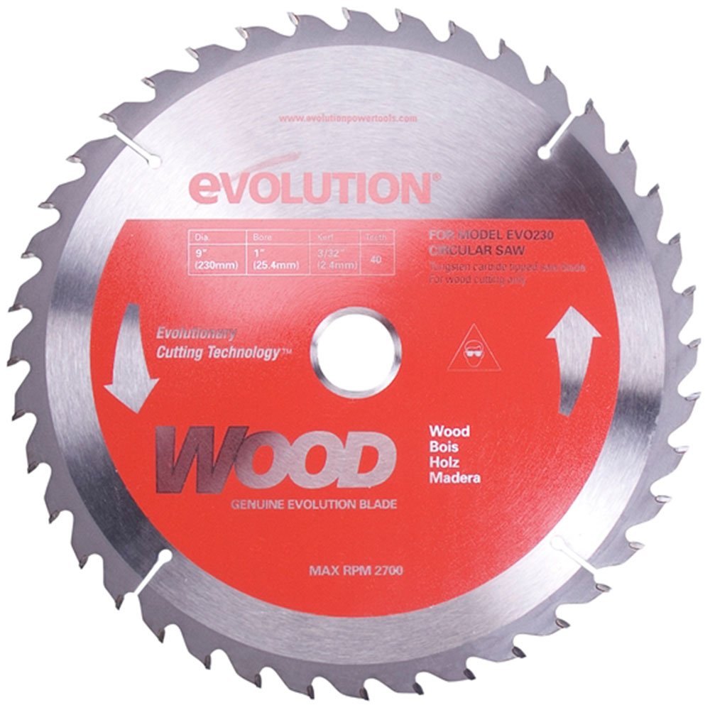 Evolution Steel Blade Wood Cutting 230 x 25.4 x 40t