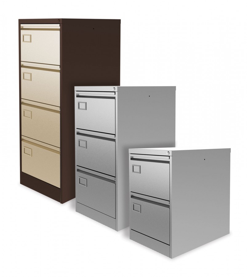 Executive Lockable Filing Cabinet- 4 Drawers- Brown and Beige