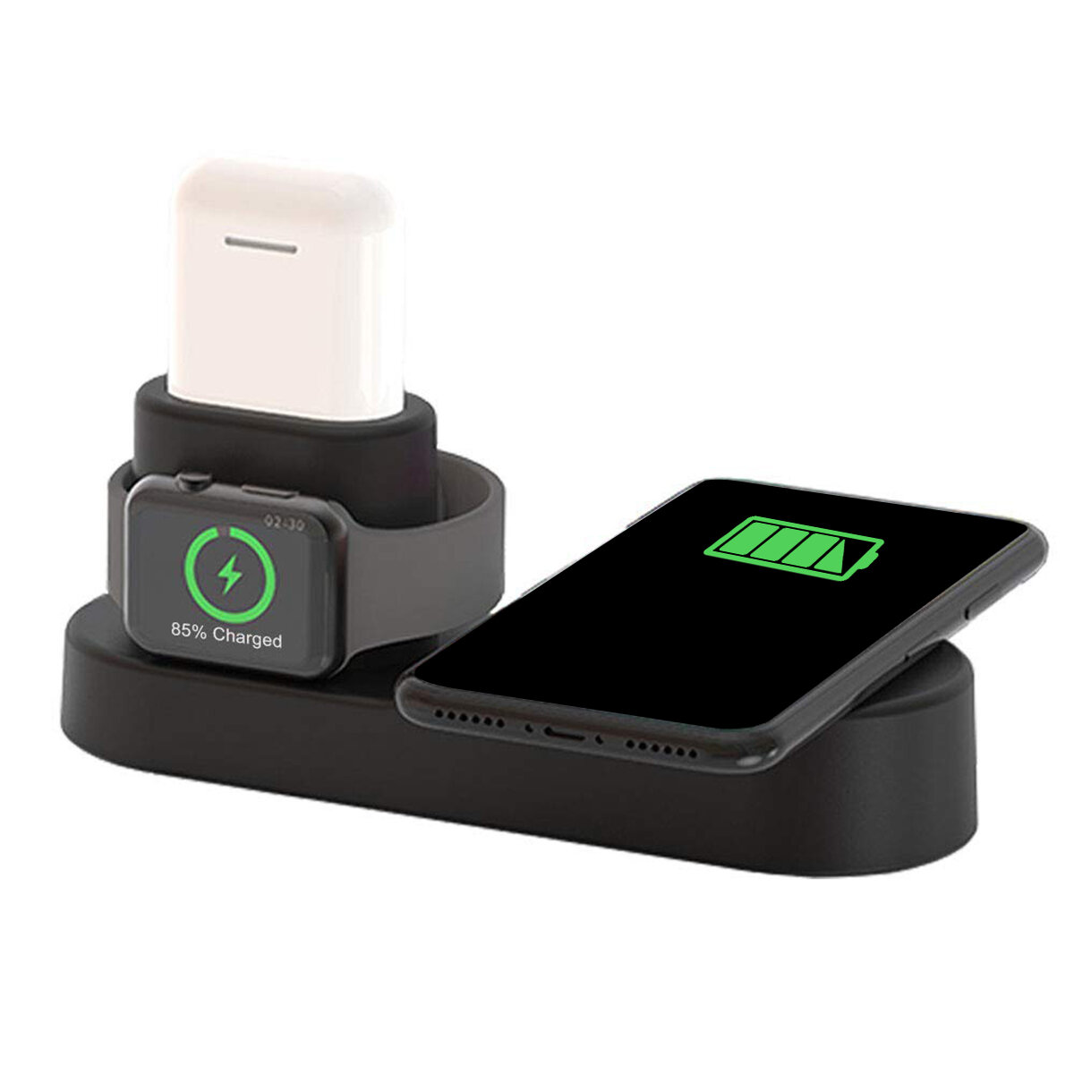 US Plug 4 In 1 Qi Ladestation für kabelloses Ladegerät für Smartphones / Serie Apple Watch / Apple AirPods