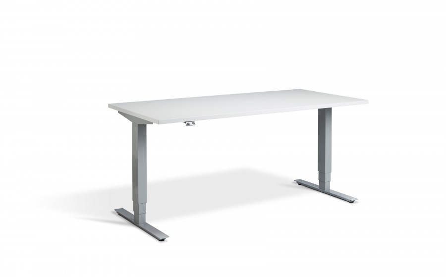 Lavoro Advance Height Adjustable Grey Desk - Silver Frame - 1800 x 800mm