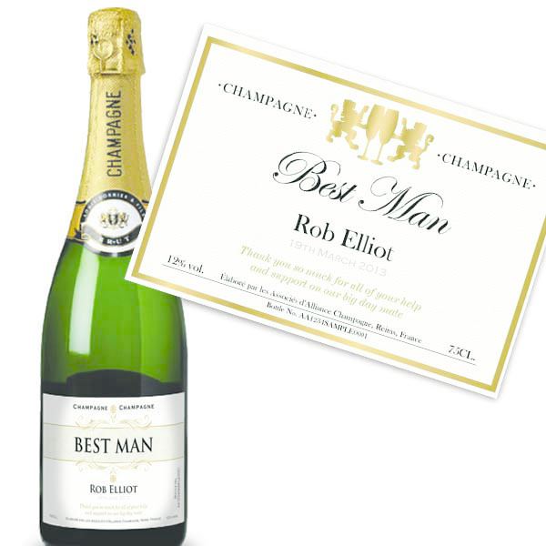 Best Man Personalised Champagne Gold Gift Carton