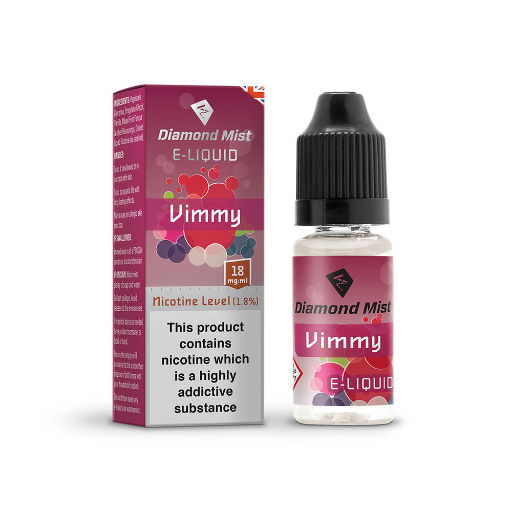 Diamond Mist E-Liquid Vimmy Flavour 10ml -  18mg Nicotine