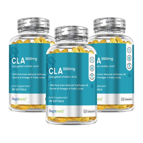 CLA en Gélule - Compléments naturel aux acides gras essentiels pour un soutien fonctionnel - 60 Gélules - 3 Packs