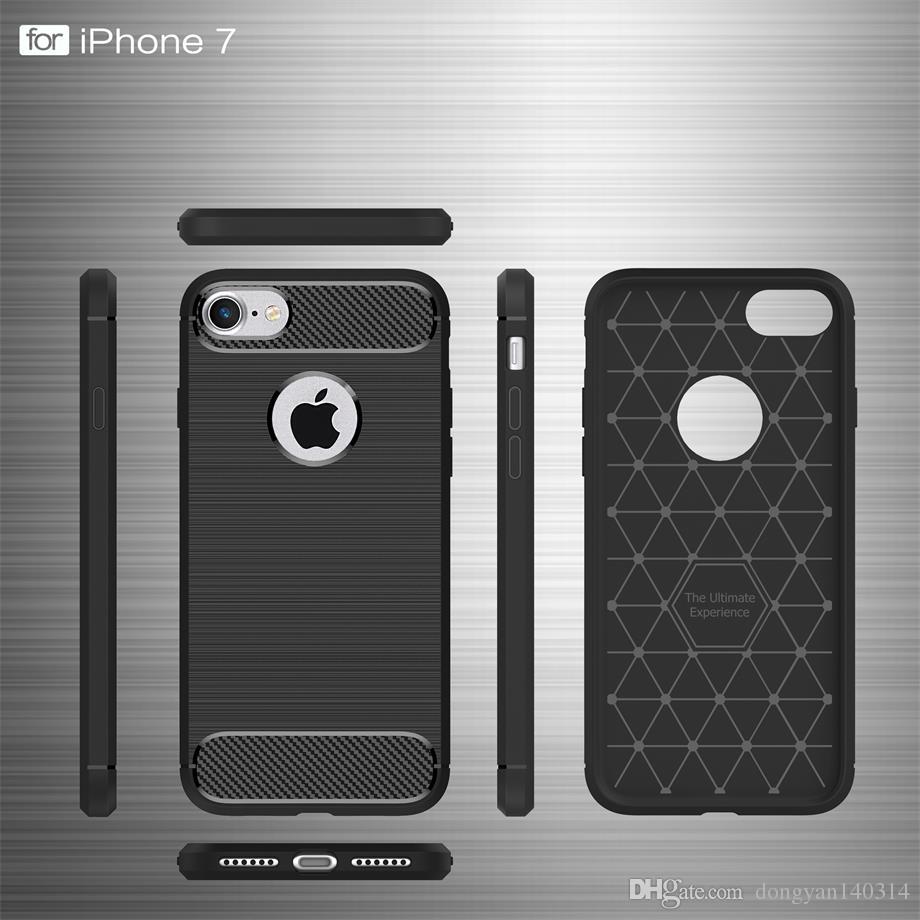 2016 Fashion Rugged Armor Hybrid Carbon Fiber Shockproof The Ultimate Experience Hard Case Cover for iPhone 7 6S 6 plus Free Shipping