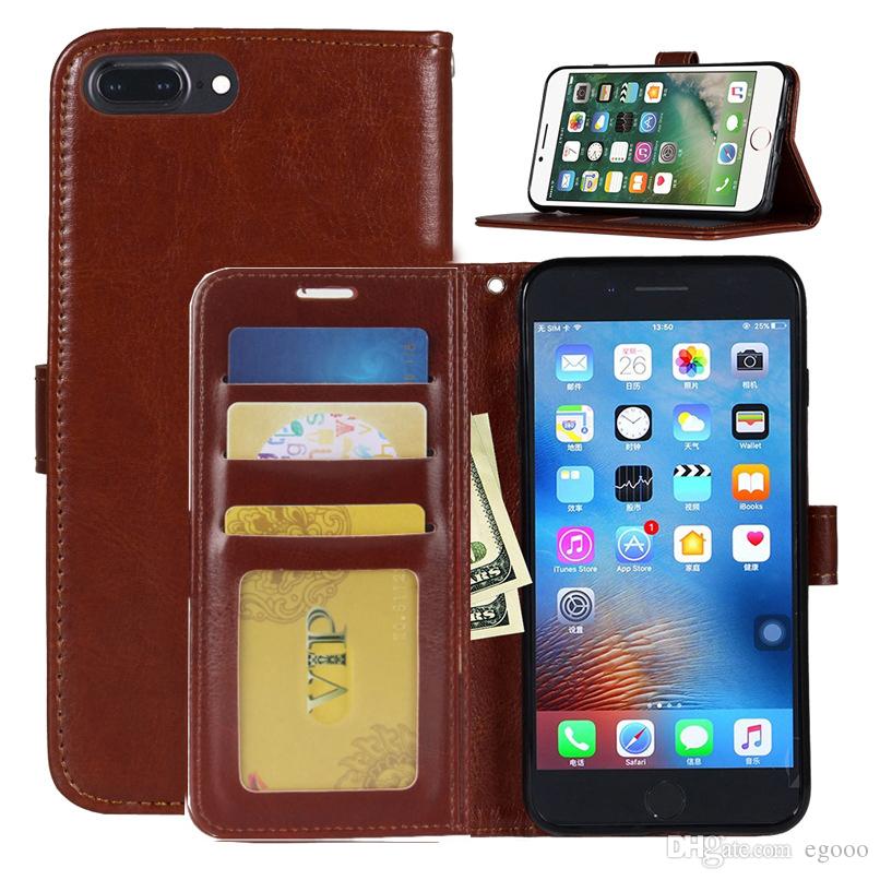 Wallet Leather Case Flip Pouch Shockproof Cover with Card Slot and Photo Frame For iPhone X XS 8 7 6 6S Plus Sumsung S7 edge S8 Plus Note 8