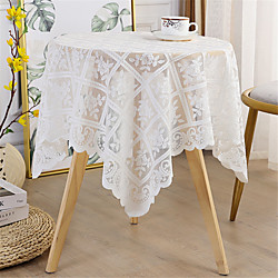 90  90cm nappe en dentelle de soie brillante couverture de table en tissu décoratif pour une utilisation extérieure et intérieure