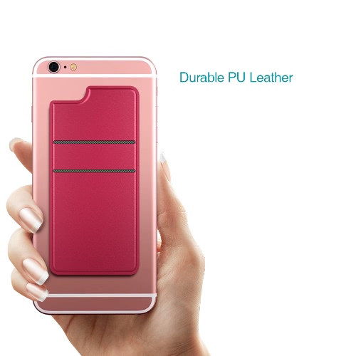 dodocool ultra auto adhesivo tarjeta de crédito titular 2 ranura adhesivos cartera para iPhone 6/6s Smartphones rosa roja