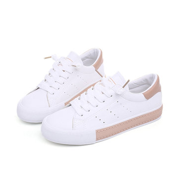 M.GENERAL Lace Up Round Toe Soft Canvas Shoes For Women