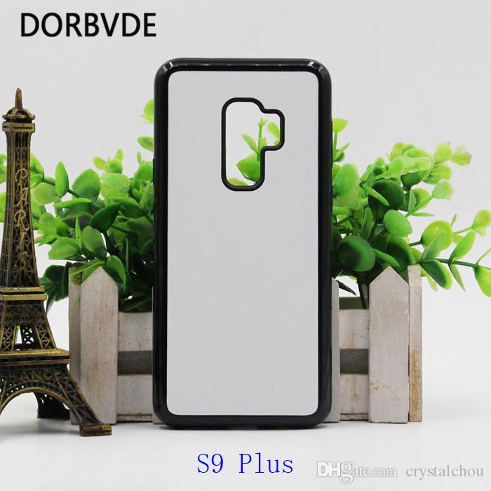 Sublimation 2 in 1 TPU+PC Tough Dual Case for samsung S8 S8 PLUS S9 S9 PLUS with Aluminum Inserts and Glue Free Shipping! 100pcs/lot