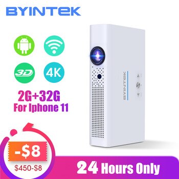 BYINTEK Brand UFO R19 300inch 3D Smart Android WIFI Video LED Portable Mini HD DLP Projector for Full HD 1080P HDMI 4K Iphone 11