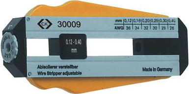 C.K. Abisolierwerkzeug - einstellbar für 6 Kabeldurchmesser Ø 0,12 - 0,40 mm (330009)