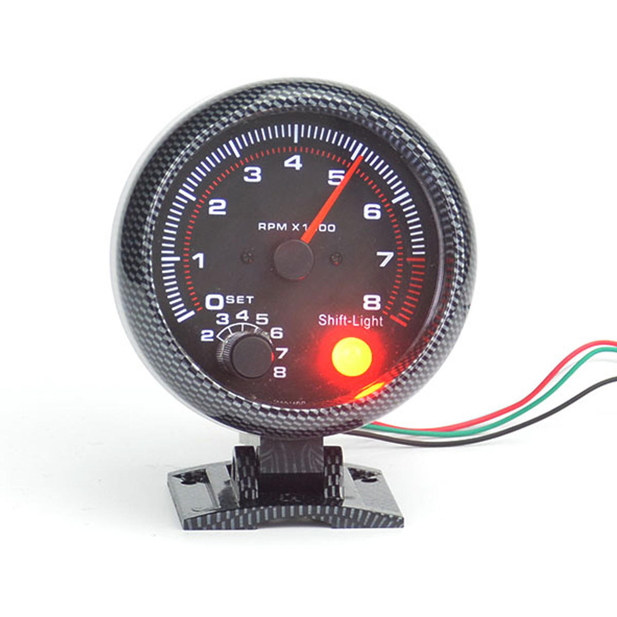 95mm 3,75 Zoll Auto Tachometer Tacho Gauge Meter 0-8000 RPM Mit LED Shift Light 12 V