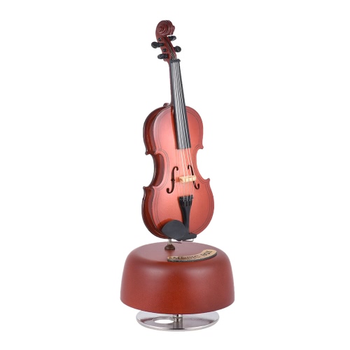 Clásico Violación de Violín Caja de Música Con Rotación Base Musical Instrument Miniature Regalo de Artware de la Reproducción