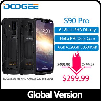 IP68 DOOGEE S90 Pro Modular Rugged Mobile Phone Helio P70 Octa Core 6GB 128GB 6.18inch Display 12V2A 5050mAh 16MP+8MP Android 9