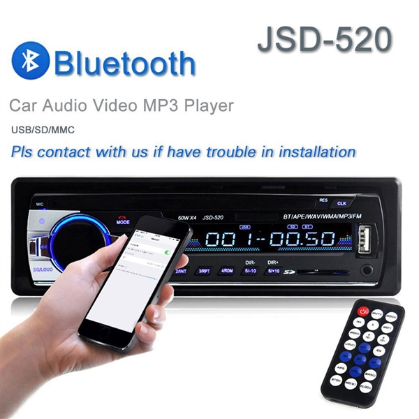 Autoradio mit Bluetooth-Universal-In-Dash Single Din Auto Radio Empf?nger MP3 Player USB/SD-Card/AUX/FM-Radio mit Remote-Contro