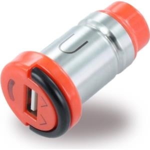 Kfz Ladegerät / Car Charger - USB - 2.0A - Silber/Orange