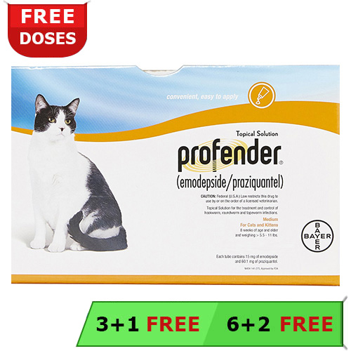 Profender Medium Cats (0.70 Ml) 5.5-11 Lbs 6 + 2 Free Dose