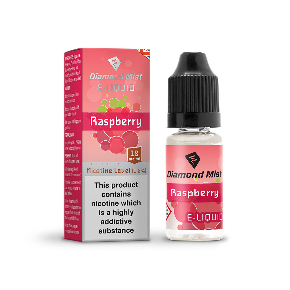 Diamond Mist E-Liquid Raspberry 10ml - 18mg Nicotine