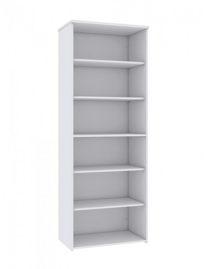 White Bookcase With 5 Shelves 2140mm