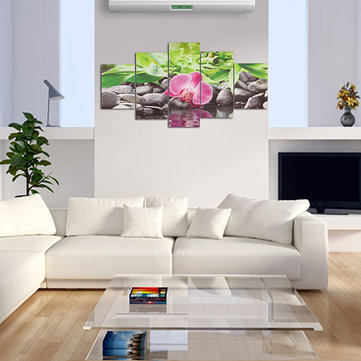 5PCS Unframed Orchid Art Picture Wall Decor For Living Room