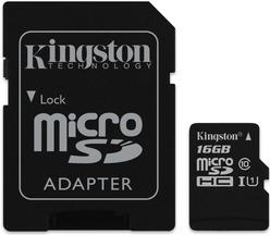 Kingston Canvas Select - Flash-Speicherkarte (microSDXC-an-SD-Adapter inbegriffen) - 16GB - UHS-I U1 / Class10 - microSDHC UHS-I (SDCS/16GB)