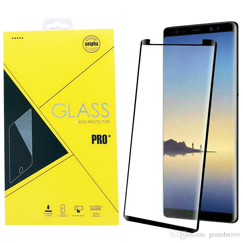 Case Friendly Full Cover 3D Curved Tempered Glass For Samsung Galaxy S9 Plus S8 S7 Edge Note 9 8 Small Version Screen Protector With Package