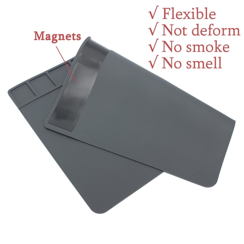 The Silicone Heat Insulation Pad for High Temperature Maintenance Work Platform Soldering Stations Laminating Machine Remover Bubble Machine Grey