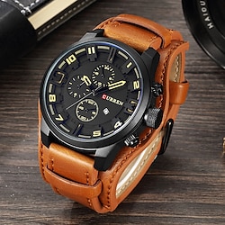 CURREN Men's Watches Top Brand Luxury FashionCasual Business Quartz Watch Date Waterproof Leather Strap Wristwatch Relogio Masculino Lightinthebox