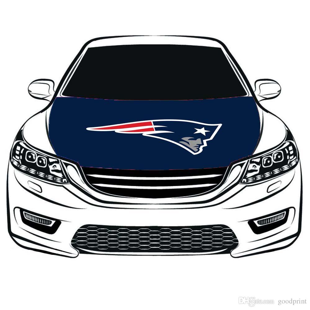 New England Patriots Flag Car Hood Cover 3.3X5FT,Engine Flag,Elastic Fabrics Can be Washed