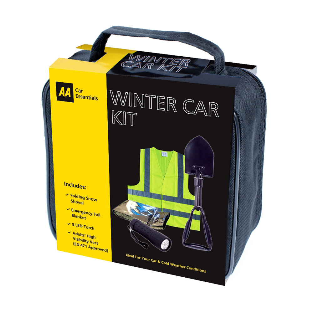AA Car Essentials Winter Car Kit Inc Folding Shovel, Hi-Vis Jacket, Heat Blanket, Torch etc