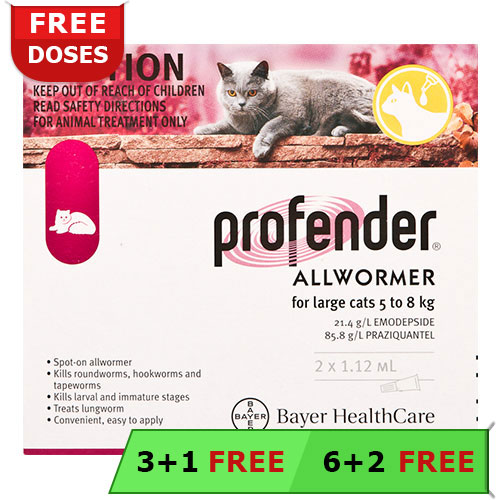 Profender Large Cats (1.12 Ml) 11-17.6 Lbs 3 + 1 Free Dose